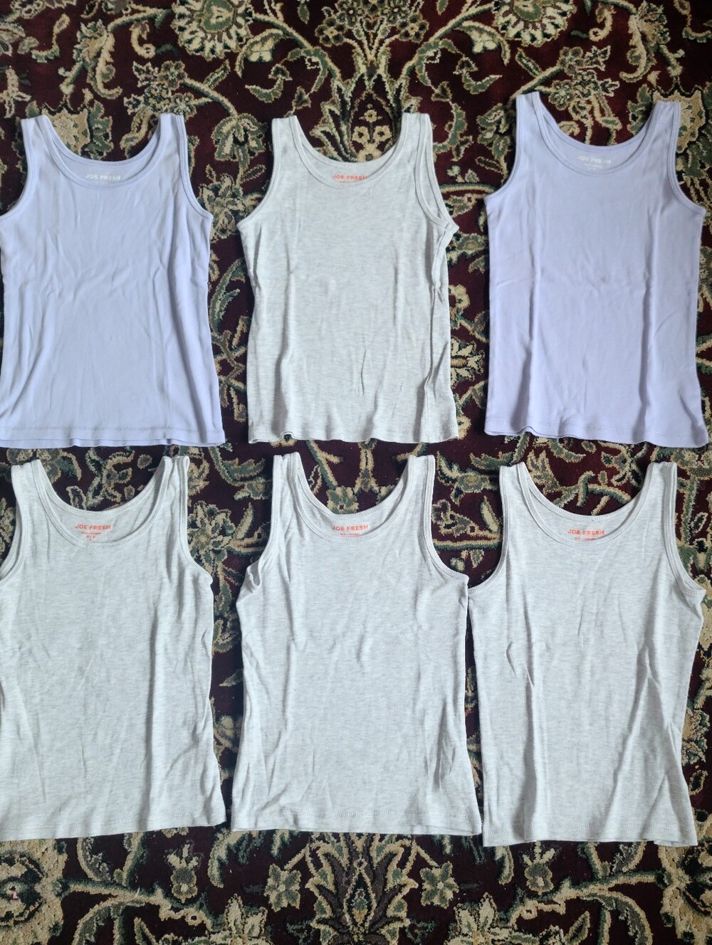2 for $25 - Joe Fresh Girls Small (6) 2 x Lavender & 4 x Gray Tank Tops
